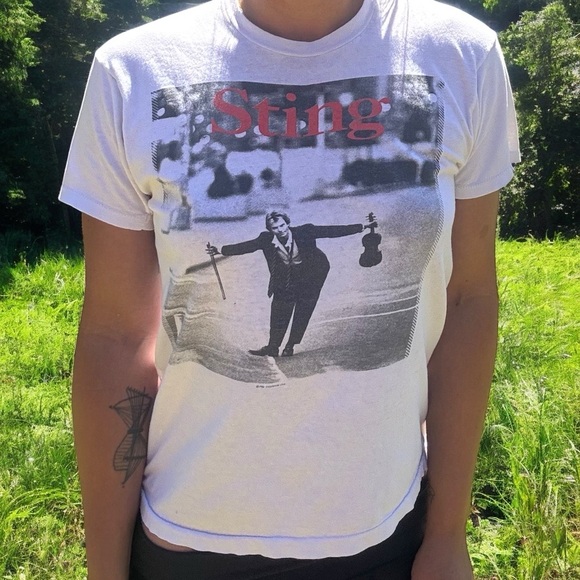 Vintage 80’s STING 1987 Englishman on Tour POLICE Graphic Band Tee T-Shirt Sz S - Picture 1 of 7